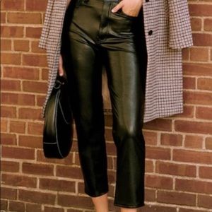 Abercrombie vegan leather cropped pants